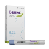 Велгия эко 0,25 мг 0,5 мл (Семаглутид) раствор для подкожного введения шприц в автоинжекторе в Москве оптом купить