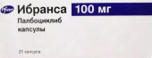 Ибранса 100 мг 21 шт. (Палбоциклиб) капсулы купить, оптом, цена, доставка, отзывы, Ибранса 100 мг 21 шт. (Палбоциклиб) капсулы инструкция по применению