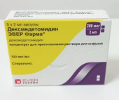 Дексмедетомидин Эвер Фарма 100 мкг/мл 2 мл 5 шт. концентрат для приготовления раствора для инфузий в Москве оптом купить