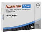 Адемпас 1,5 мг 42 шт. (Риоцигуат) таблетки купить, оптом, цена, доставка, отзывы, Адемпас 1,5 мг 42 шт. (Риоцигуат) таблетки инструкция по применению