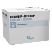 Лопинавир+ритонавир 80 мг/мл+20 мг/мл 60 мл 5 шт. раствор для приема внутрь в Москве оптом купить
