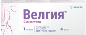 Велгия 1 мг/доза 3 мл (Семаглутид) раствор для подкожного введения (в комплекте с иглами - 5 шт)  в Москве оптом купить
