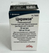 Цирамза 100 мг 10 мг/мл 10 мл (Рамуцирумаб) концентрат для приготовления раствора для инфузий купить в Москве оптом Цирамза 100 мг 10 мг/мл 10 мл (Рамуцирумаб) концентрат для приготовления раствора для инфузий купить, оптом, цена, доставка, отзывы, Цирамза 100 мг 10 мг/мл 10 мл (Рамуцирумаб) концентрат для приготовления раствора для инфузий инструкция по применению