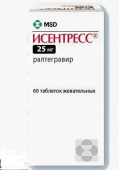 Исентресс 25 мг 60 шт. (Ралтегравир) таблетки жевательные купить, оптом, цена, доставка, отзывы, Исентресс 25 мг 60 шт. (Ралтегравир) таблетки жевательные инструкция по применению