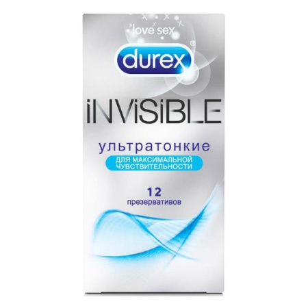Презервативы Дюрекс Invisible Emoji ультратонкие 12 шт Инвизибл Эмоджи по цене 587 руб. купить в Москве оптом