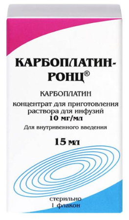 Карбоплатин-Ронц 10 мг/мл 15 мл концентрат купить, оптом, цена, доставка, отзывы, Карбоплатин-Ронц 10 мг/мл 15 мл концентрат инструкция по применению, аналоги