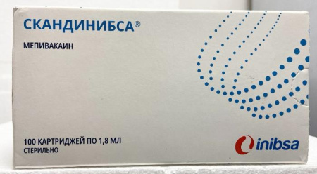 Скандинибса 30 мг/мл 1,8 мл 100 шт. (Мепивакаин) раствор для инъекций по цене 2 650 руб. купить в Москве оптом
