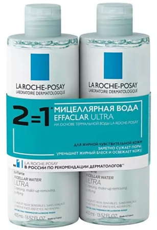 Ля Рош Позе Эфаклар Ультра вода мицеллярная 400 мл 2 шт. La Roche-Posay Effaclar по цене 2 000 руб. купить в Москве оптом