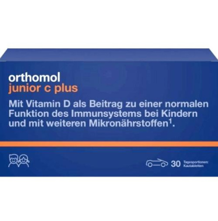 Orthomol Junior C Plus Ортомоль Джуниор С Плюс таблетки жевательные лесные ягоды курс на 30 дней по цене 4 420 руб. купить в Москве оптом