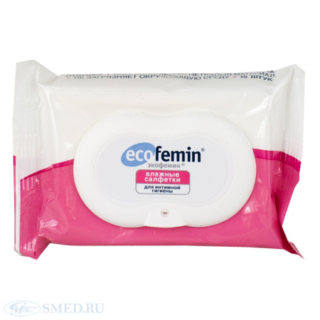 Экофемин салфетки влажные 15шт по цене 230 руб. купить в Москве оптом