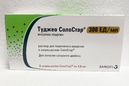 Туджео Солостар 300 ед/мл 1,5 мл 3 шт. (Инсулин гларгин) раствор для подкожного введения картридж в шприц-ручке по цене 2 998 руб. купить в Москве оптом