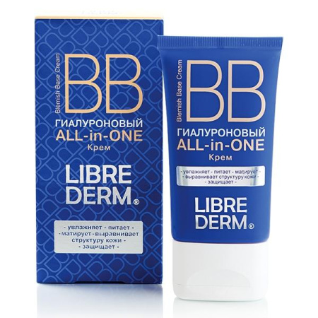 Либридерм Гиалуроновый ВВ крем All in One 50 мл по цене 468 руб. купить в Москве оптом