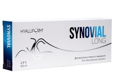 Гиалуформ синовиаль лонг 2,5% 3 мл раствор для внутрисуставного введения по цене 23 800 руб. купить в Москве оптом