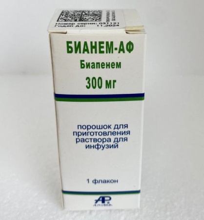 Бианем-аф 300 мг (Биапенем) порошок для приготовления раствора для инфузий флакон 1 шт. по цене 2 620 руб. купить в Москве оптом