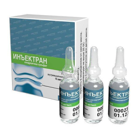 Инъектран 100 мг/мл 2 мл 10 шт. (Хондроитин) раствор для внутримышечного введения по цене 1 917 руб. купить в Москве оптом