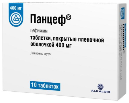 Панцеф 400 мг 10 шт. таблетки покрытые пленочной оболочкой  по цене 1 236 руб. купить в Москве оптом