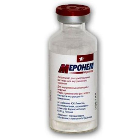 Меронем 1 г 1 шт. (Меропенем) порошок для приготовления раствора для внутривенного введения по цене 739 руб. купить в Москве оптом
